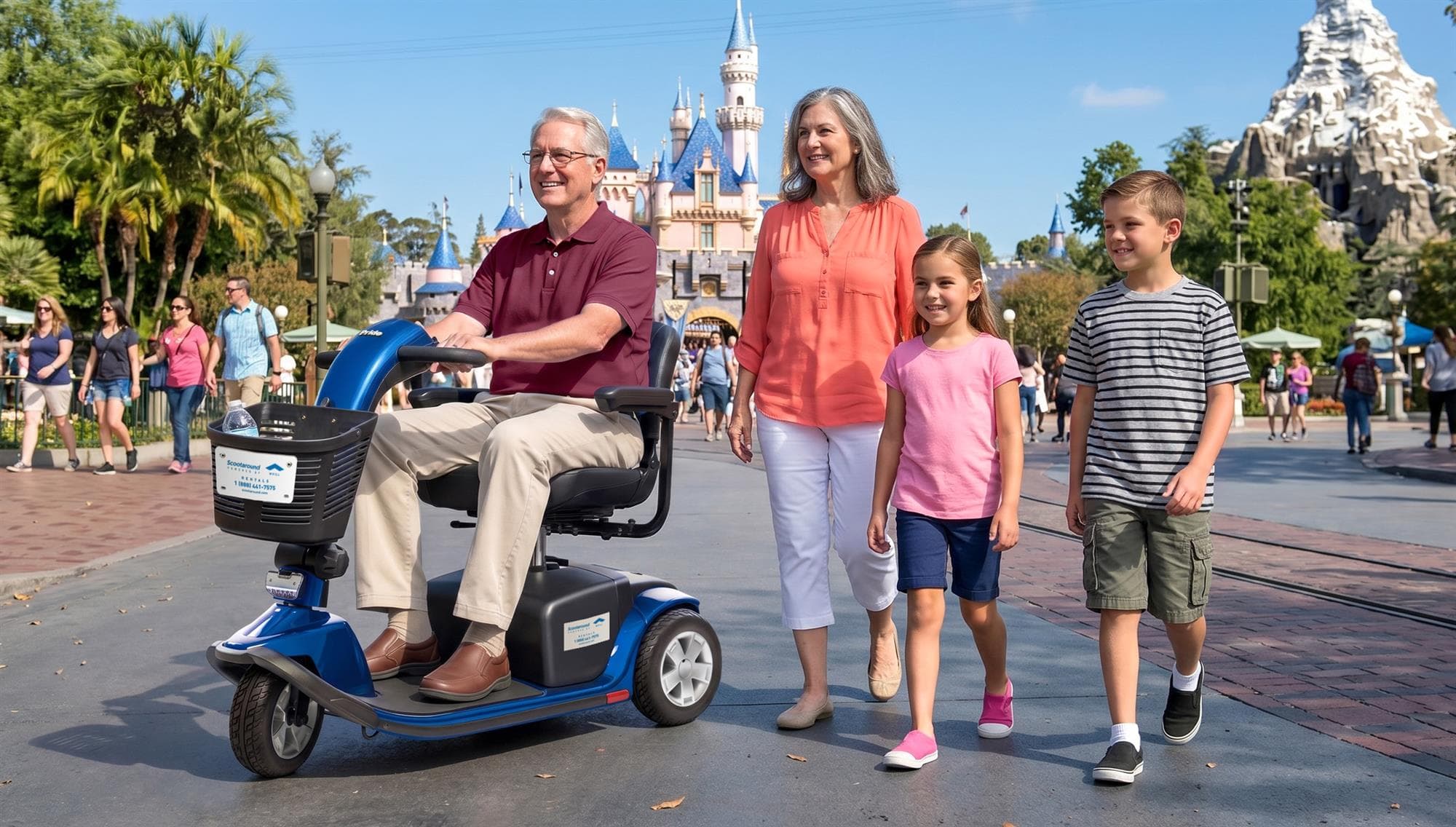 Mobility Scooter Family at Disneyland