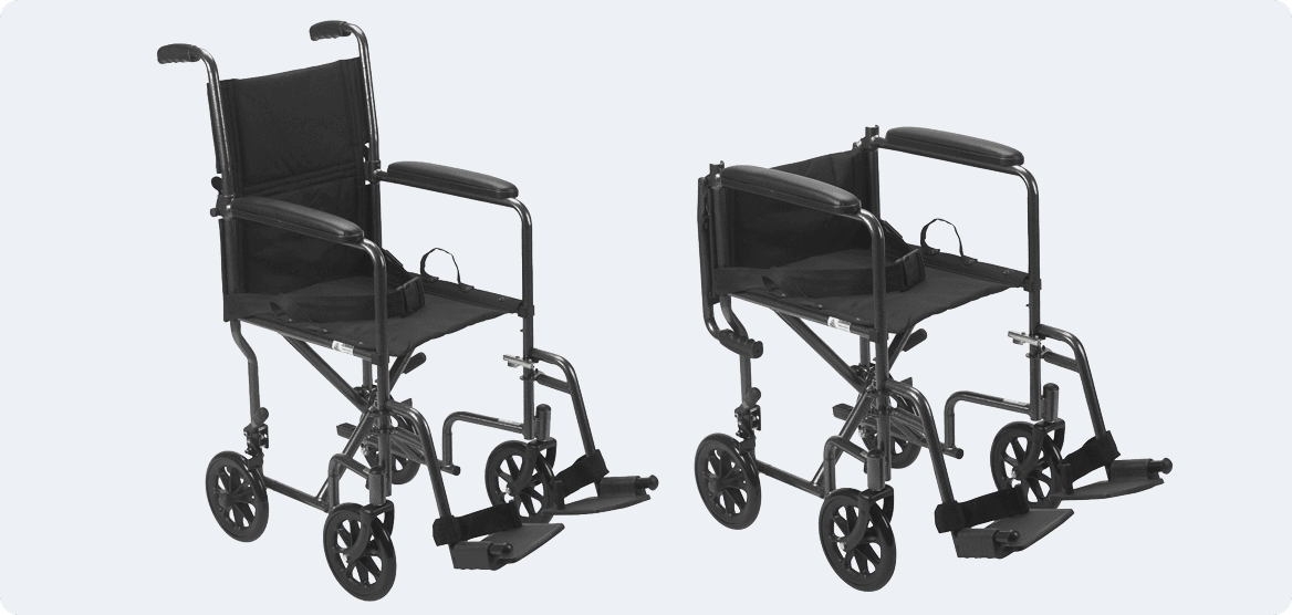 steel transport wheelchair